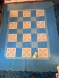 72 in. x 89 in. blue quilt