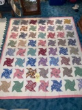 71 in. x 80 in. quilt with pink edges