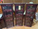 3 matching display cases