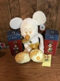 Mickey Mouse stuffed doll and 2 Showcase Collection figurines