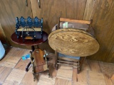 Serving Tray set, lamp table, doll size rocker & benches