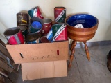 Tobacco tins - wood stand