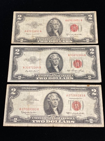 $2 Red Seal Notes 1953 & 1963