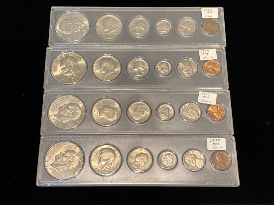 6 Coin Year Set 1972, '74, '77, '78