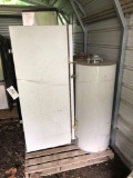 Two water heaters and refrigerator