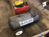 Black Max Portable Air Tank and Box of Assorted Parts