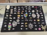 Foam tray of costume jewelry rings