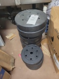 Plastic weights, (2) 25 lbs., (6) 20 lbs., (4) 10 lbs.