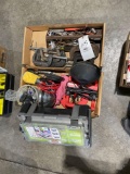 C-clamps, lights, tool box