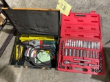 Metabo drill, socket set, mostly complete