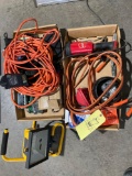 Extension cords, work light, jumper cables, misc.