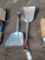 2 flat scoop shovels