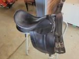 Frank Baines saddlery designed by Aires de Haute dressage saddle with cover