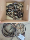 Western bridle with reins and show halter, brown Western reins, headstall, bit, reins, nose band