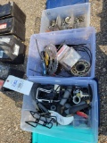 3 totes of assorted bicycle parts