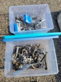 2 totes of assorted bicycle parts