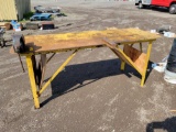 Heavy metal shop bench with vise