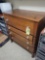 Antique 4-drawer chest with glass pulls, 3 1/2 ft. x 2 ft. x 4 ft. tall