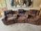 3-section electric recliner microfiber sofa with lift-top centers