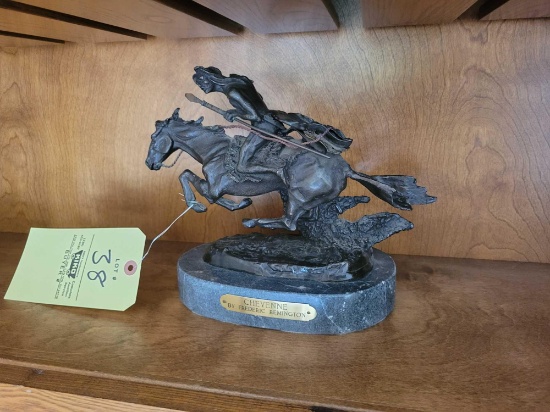 Fredrick Remington Cheyenne bronze sculpture 12 inches long