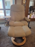 Ekornes Stressless leather style chair and ottoman made in Norway