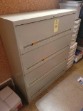 4-drawer lateral file, 3 1/2 ft. x 1 1/2 ft. x 4 1/2 ft. tall