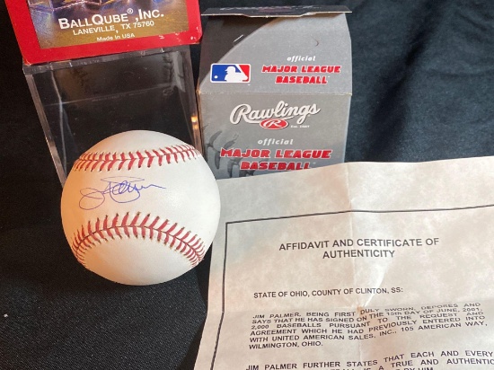 Jim Palmer autographed Major League Baseball. Has COA.