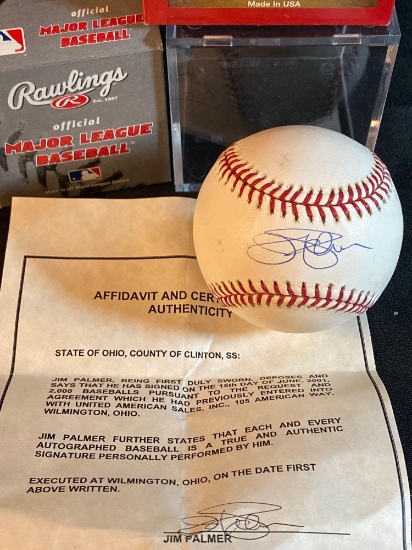 Jim Palmer autographed Major League Baseball. Has COA.