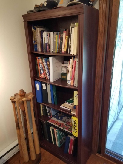 Cherry finish bookshelf, contents not included