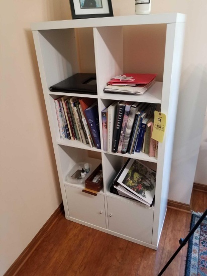 White bookeshelf, contents not included