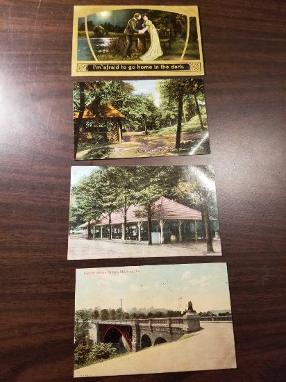 4 early postcards
