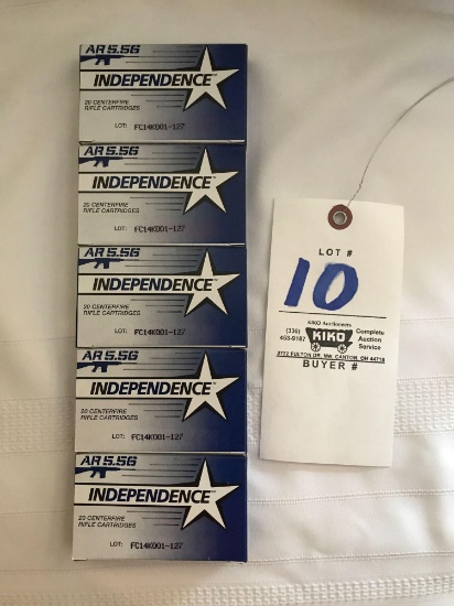 AR 5.56 cal Independence ammo - 5 boxes