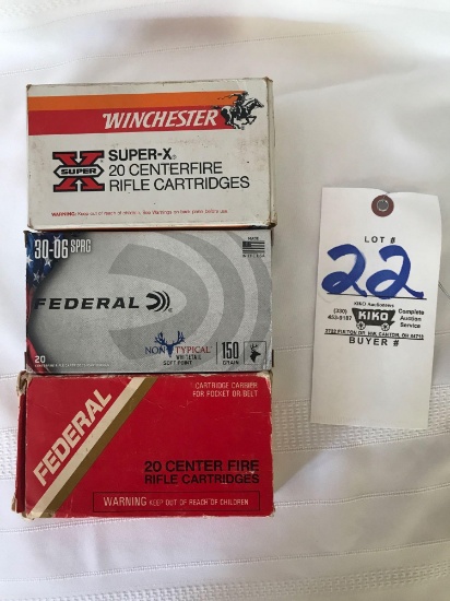 3 boxes 30-06 Springfield ammo