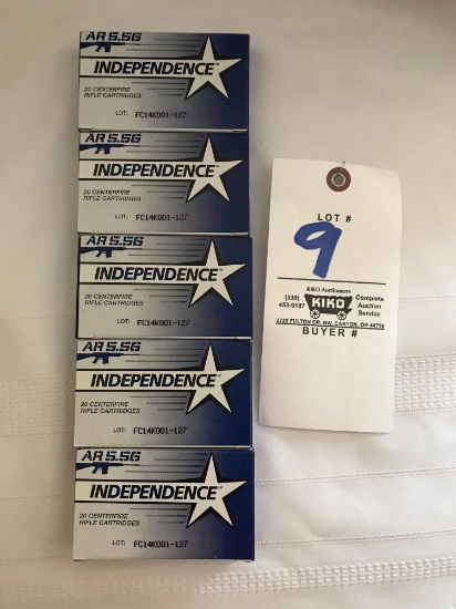 AR 5.56cal Independence ammo - 5 boxes