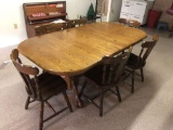 Oak Table, (6) Chairs