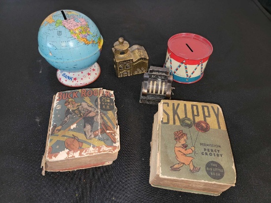 Vintage Coin Banks and Big Little Books