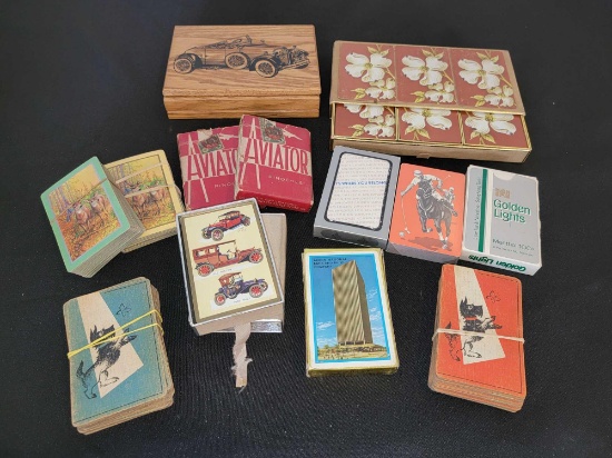 Vintage Advertising and Automotive Playing Cards