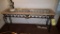 Heavy metal & marble & glass constructed sofa table, 58