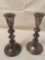 Douchin sterling candle holders, pair, 8.5