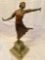 Art Deco 1930s circa metal lady dancing on marble base, 19