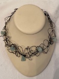 Aquamarine necklace plus display.