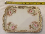 P. K. Silesia Rose decorated tray.