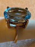 Blue topaz sterling ring, size 6, (7 grams).