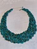 Beaded turquoise necklace, 19