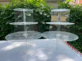 Two Lucite 3-Tier Displays