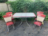 Vintage Chrome Trim Table with Four Matching Chairs
