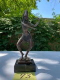 Allen Clark Egyptian Dancer Bronze Statue with Marble Base