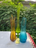 3 Large Viking Glass Vases