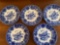 (5) Ridgways England flo blue Turkey scene plates, 10