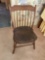 Early Primitive Plank Bottom Spindle Back Chair
